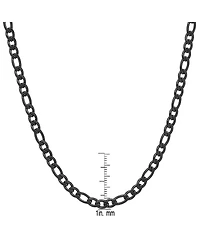 Steeltime Men's black Ip Plated Stainless Steel Figaro Chain Link Necklaces