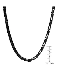 Steeltime Men's black Ip Plated Stainless Steel 24" Rounded Bicycle Link Chain Necklaces