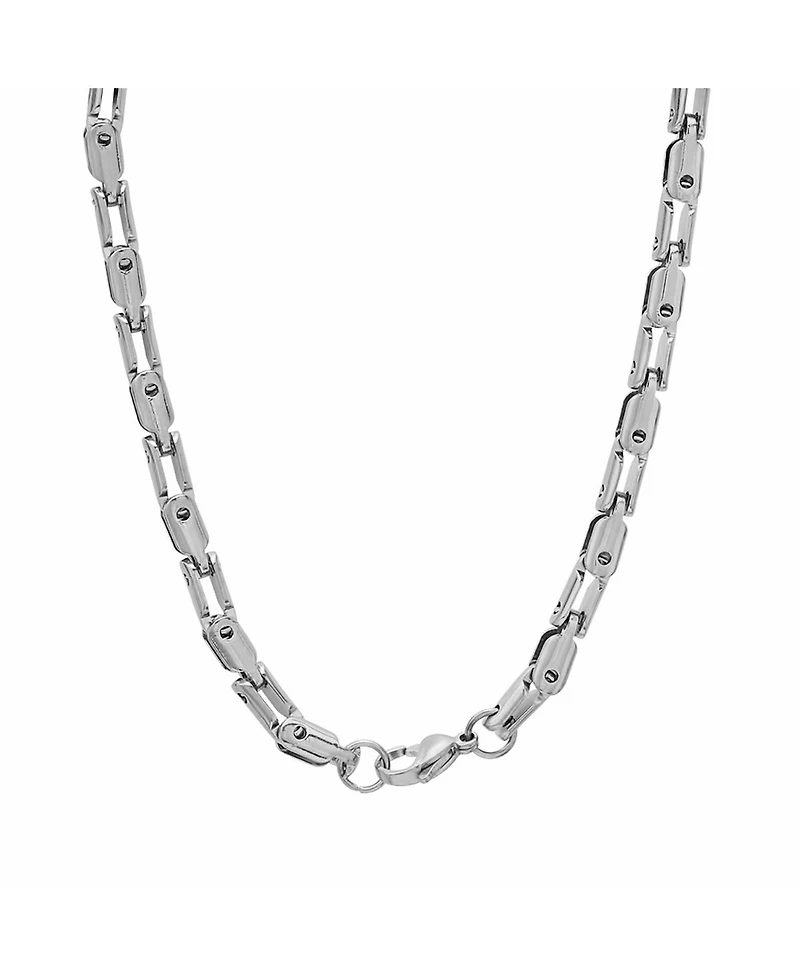Steeltime Men's Stainless Steel 24" Rounded Bicycle Link Chain Necklaces