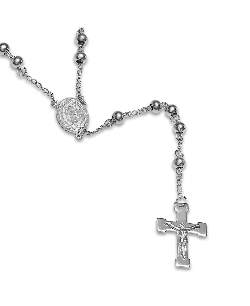 Steeltime Stainless Steel Religious Classic Beaded Rosary with Necklaces
