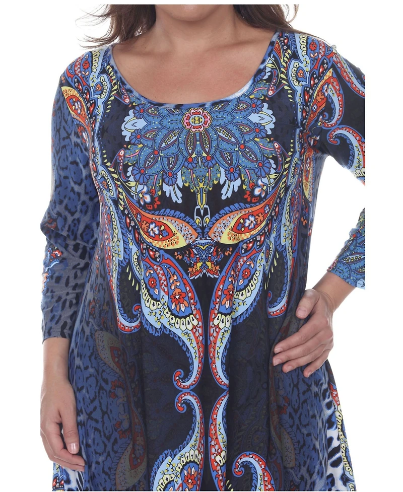 White Mark Plus Marlene Tunic Top