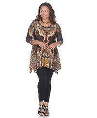 White Mark Plus Marlene Tunic Top