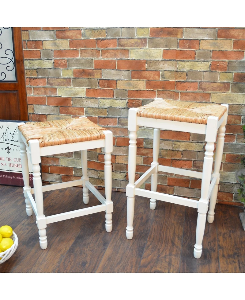 French Country 30" Turned Leg Seat Stool