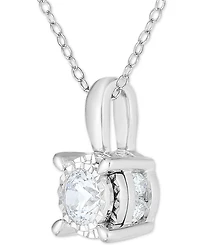 TruMiracle Diamond Solitaire 18" Pendant Necklace (3/4 ct. t.w.) in 14k White Gold