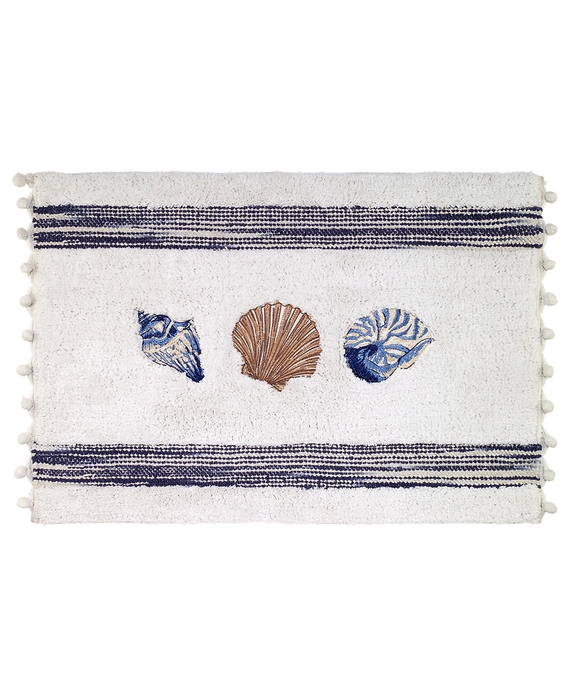 Avanti Blue Lagoon Ombre Seashells Bath Rug, 20" x 30"