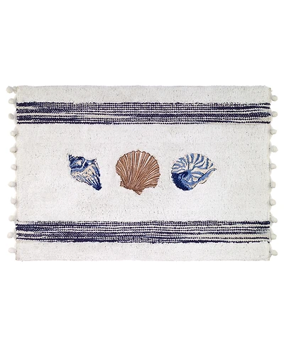Avanti Blue Lagoon Ombre Seashells Bath Rug, 20" x 30"