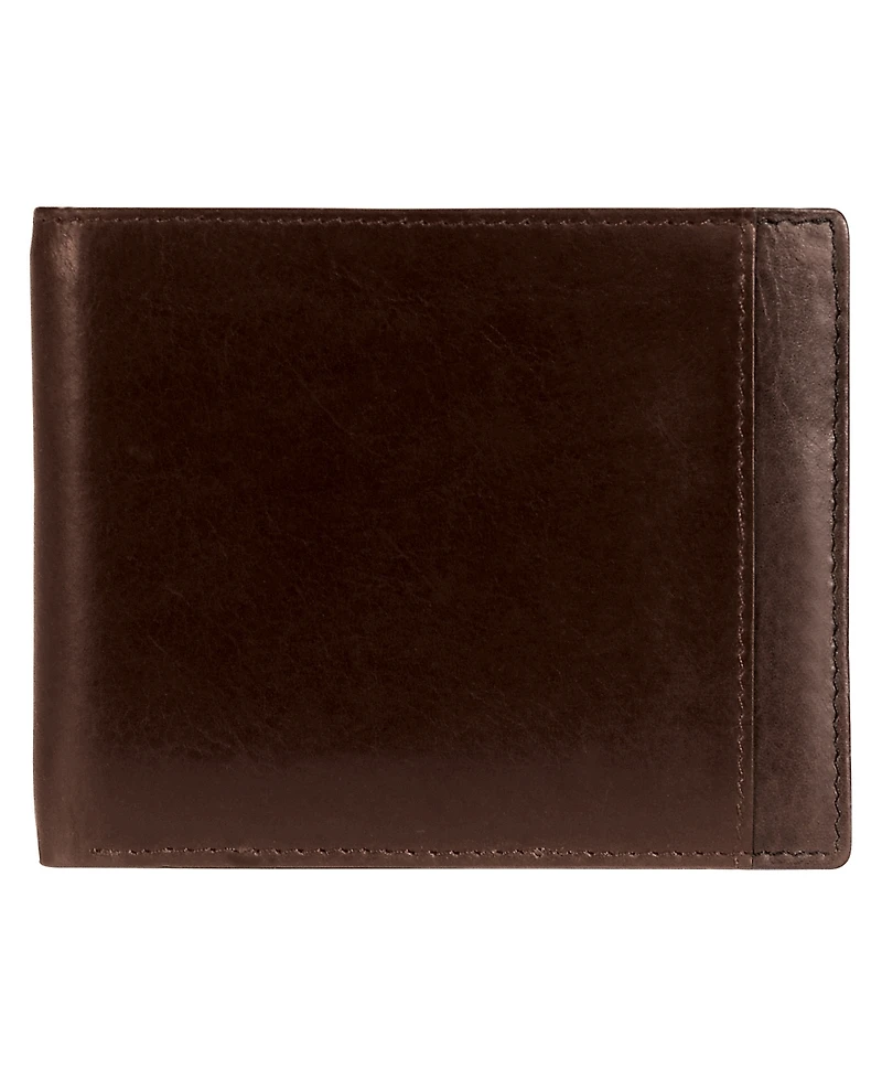 Mancini Casablanca Collection Men's Rfid Secure Center Billfold with Removable Center Wing Passcase