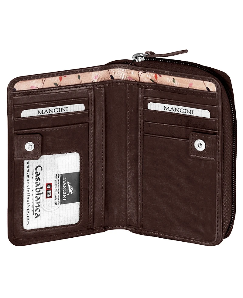 Mancini Casablanca Collection Rfid Secure Small Clutch Wallet