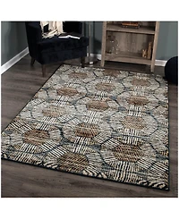 Closeout! Orian Adagio Textured Penny Blue 5'1" x 7'6" Area Rug