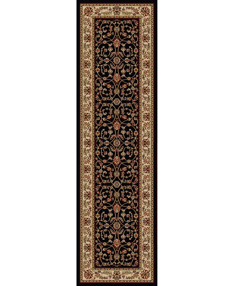 Closeout! Km Home 1596/1314/Black Pesaro Black 2'2" x 7'7" Runner Rug