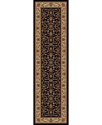 Closeout! Km Home 1596/1314/Black Pesaro Black 2'2" x 7'7" Runner Rug