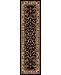 Closeout! Km Home 1596/1314/Black Pesaro Black 2'2" x 7'7" Runner Rug