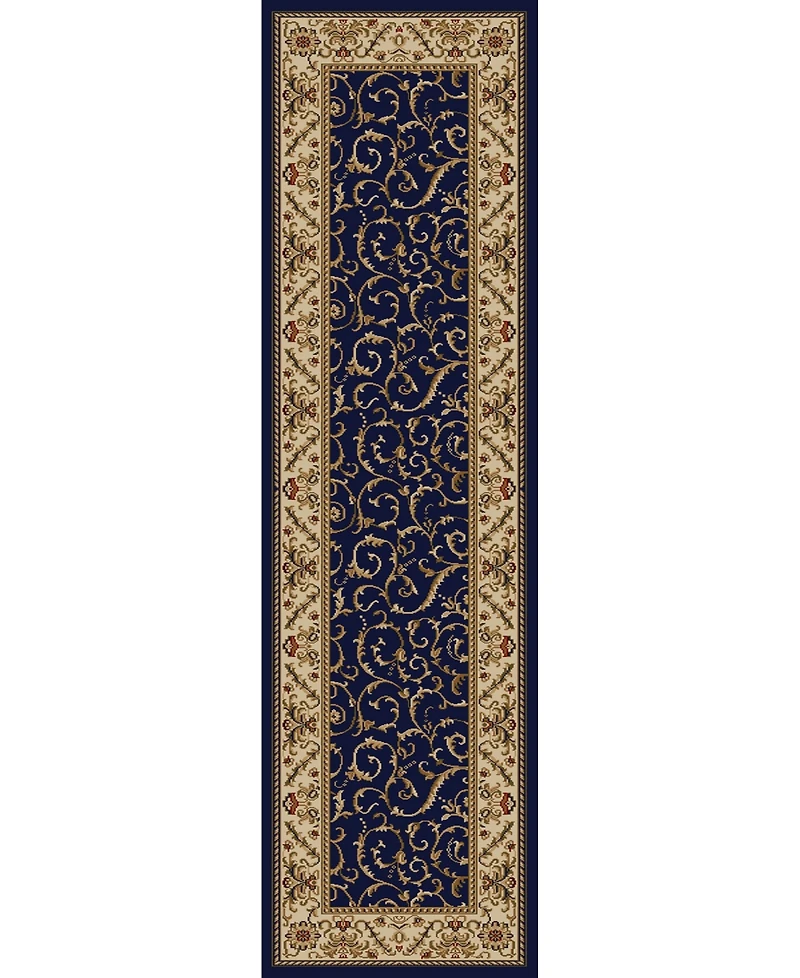 Closeout! Km Home 1599/1554/Navy Pesaro Blue 2'2" x 7'7" Runner Rug