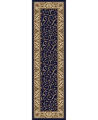 Closeout! Km Home 1599/1554/Navy Pesaro Blue 2'2" x 7'7" Runner Rug