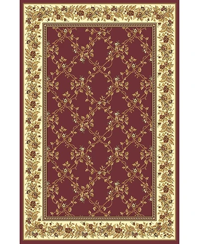 Closeout! Km Home 1427/1731/Burgundy Navelli Red 5'5" x 8'3" Area Rug