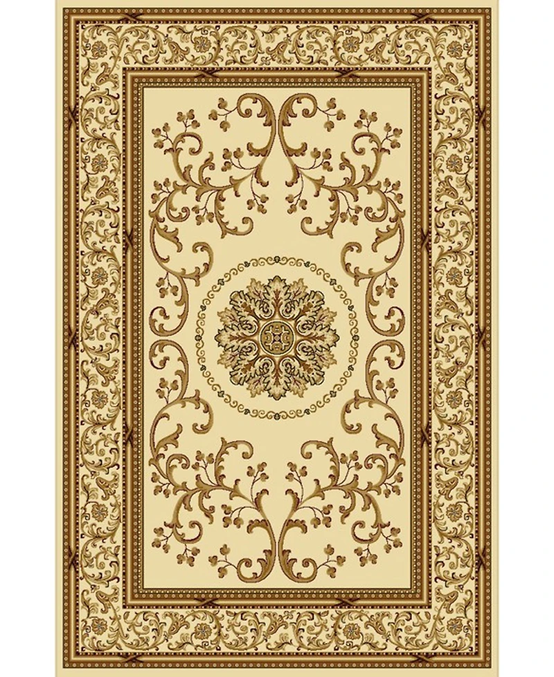 Closeout! Km Home 1419/1311/Ivory Navelli Ivory 5'5" x 8'3" Area Rug