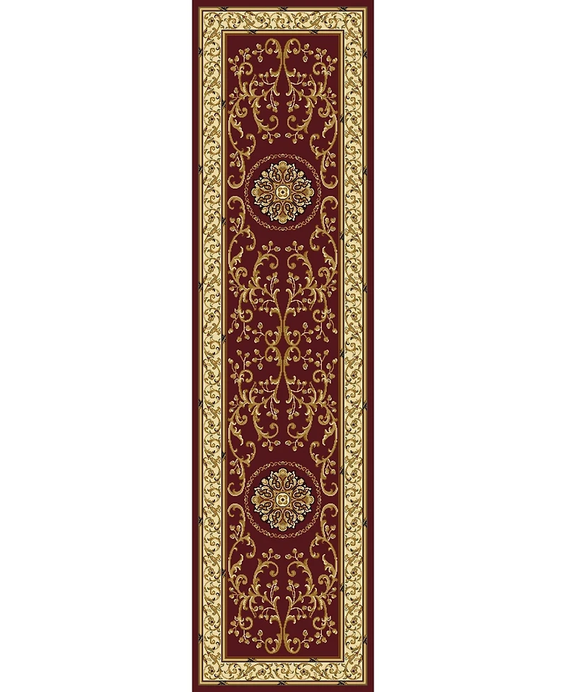 Closeout! Km Home 1419/1334/Burgundy Navelli Red 2'2" x 8' Runner Rug