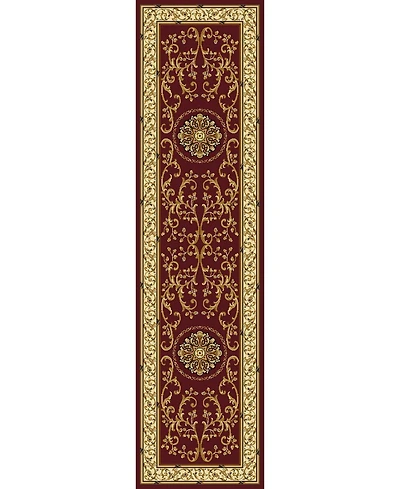 Closeout! Km Home 1419/1334/Burgundy Navelli Red 2'2" x 8' Runner Rug