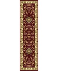 Closeout! Km Home 1419/1334/Burgundy Navelli Red 2'2" x 8' Runner Rug