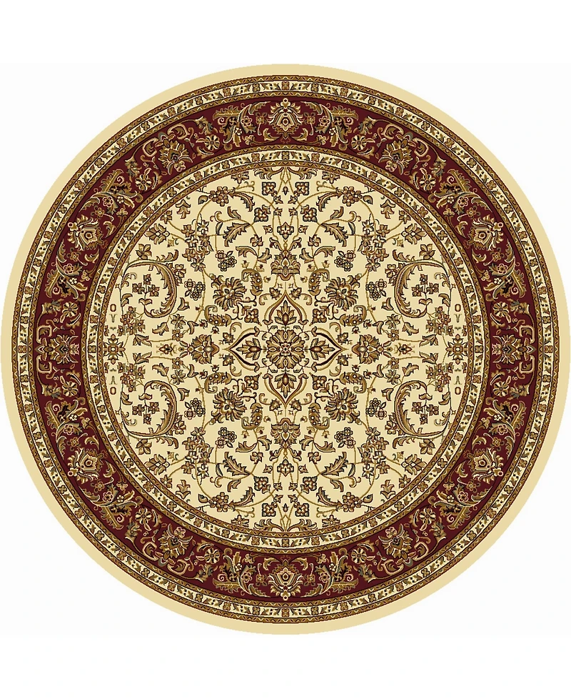 Closeout! Km Home 1318/1516/Ivory Navelli Ivory/ Cream 5'3" x 5'3" Round Area Rug
