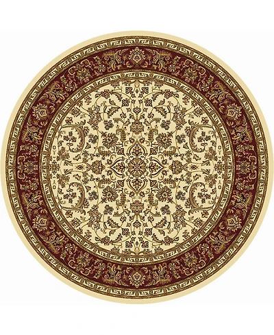 Closeout! Km Home 1318/1516/Ivory Navelli Ivory/ Cream 5'3" x 5'3" Round Area Rug