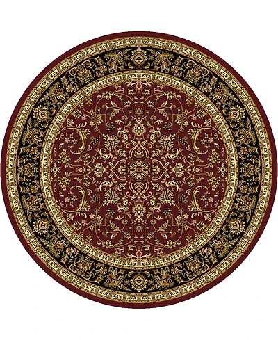 Closeout! Km Home 1318/1537/Burgundy Navelli Red 7'10" x 7'10" Round Area Rug