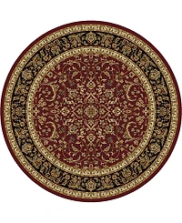 Closeout! Km Home 1318/1537/Burgundy Navelli Red 7'10" x 7'10" Round Area Rug