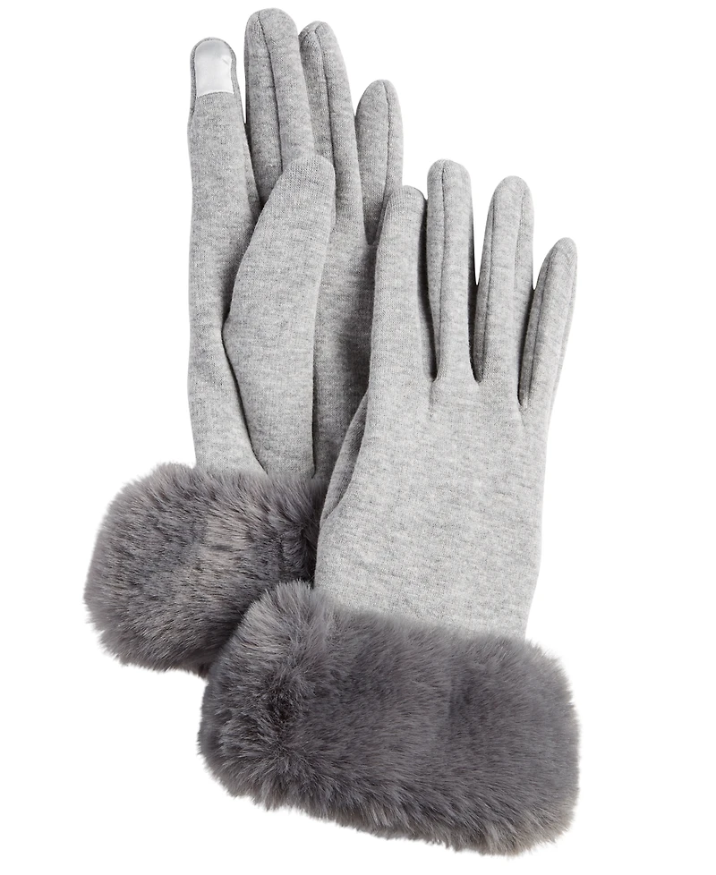 Marcus Adler Women's Faux Fur Cuff Jersey Touchscreen Glove