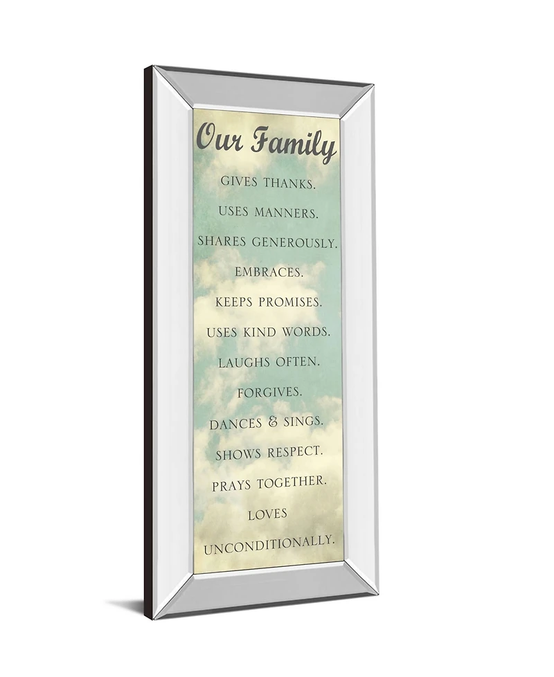 Classy Art Our Family by Sarah Gardner Mirror Framed Print Wall Art - 18" x 42"