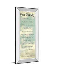 Classy Art Our Family by Sarah Gardner Mirror Framed Print Wall Art - 18" x 42"