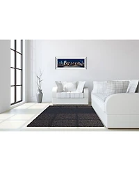 Classy Art New York At Night Xi by James Mcloughlin Mirror Framed Print Wall Art - 18" x 42"