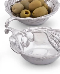 Arthur Court Sand-Cast Aluminum, Set of 4 Olive Pattern Sauce Bowls