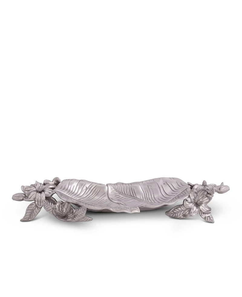 Arthur Court Designs Aluminum Magnolia Flower Centerpiece Tray