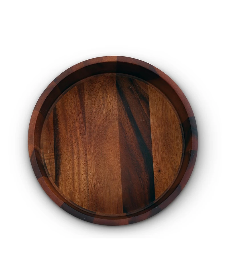 Arthur Court Acacia Wood Serving Bowl for Fruits or Salads Modern Round Shape Style Large Wooden Single Bowl
