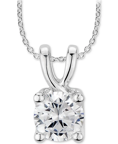 Gia Certified Diamond Solitaire 18" Pendant Necklace (1 ct. t.w.) in 14k White Gold