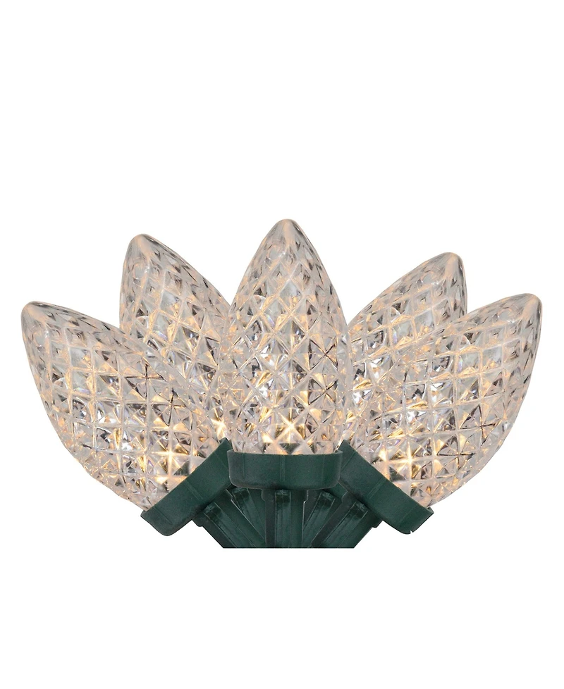 Northlight Set of 100 Warm White Faceted Led C9 Christmas Lights - Green Wire