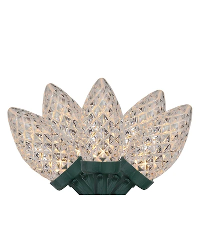 Northlight Set of 100 Warm White Faceted Led C9 Christmas Lights - Green Wire