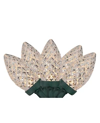 Northlight Set of 100 Warm White Faceted Led C9 Christmas Lights - Green Wire