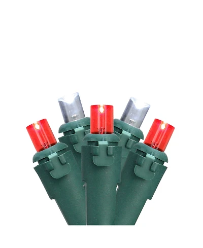 Northlight Set of 50 Red and White Led Wide Angle Christmas Lights on Green Wire
