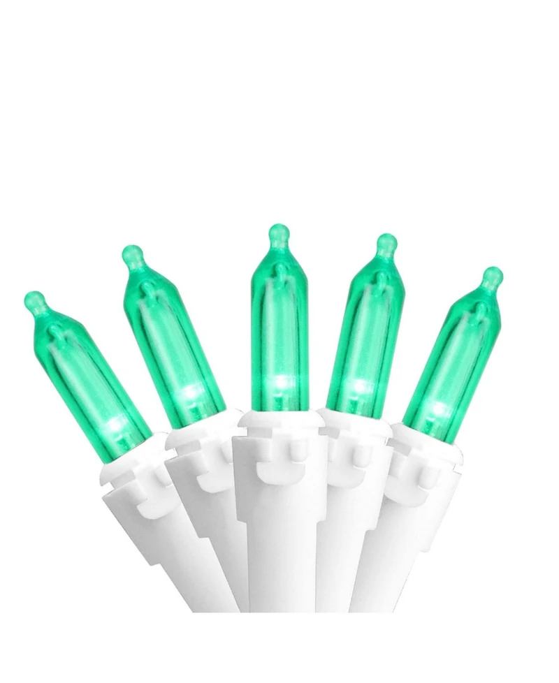 Northlight Set of 100 Green Led Mini Christmas Lights - 33 ft White Wire