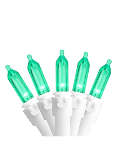 Northlight Set of 100 Green Led Mini Christmas Lights - 33 ft White Wire