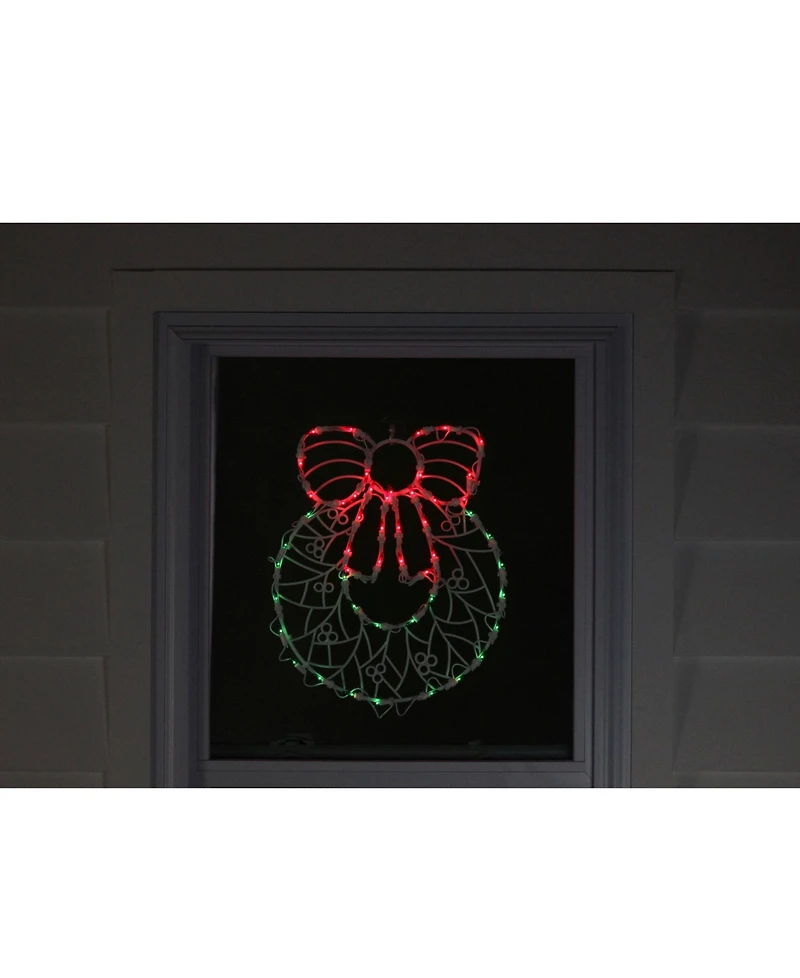 Northlight 18" Lighted Wreath Christmas Window Silhouette Decoration