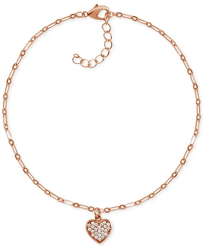 And Now This Crystal Heart Anklet in Rose Gold-Plate