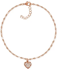 And Now This Crystal Heart Anklet in Rose Gold-Plate