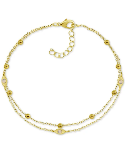 And Now This Two-Row Charm Anklet Gold-Plate