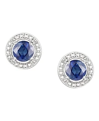 Sapphire (5/8 ct. t.w.) & Diamond Accent Stud Earrings Sterling Silver (Also Available Emerald and Ruby)