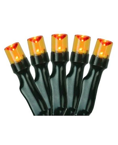 Northlight Set of 20 Battery Operated Orange Led Wide Angle Christmas Lights - Green Wire