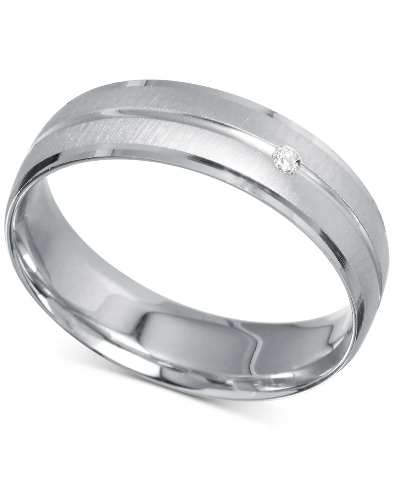 Men's Diamond Accent Band 14k White Gold
