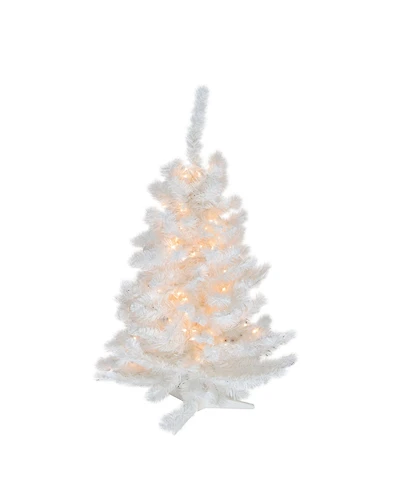 Northlight 3' Pre-Lit Snow White Artificial Christmas Tree - Clear Lights