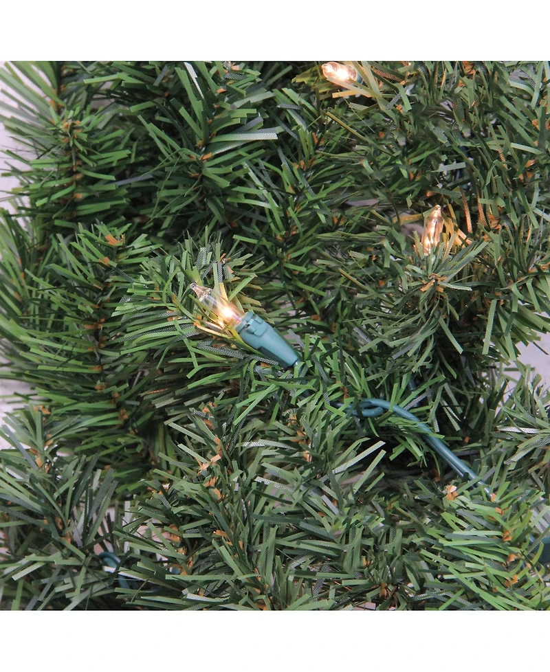 Northlight 24" Pre-Lit Canadian Pine Artificial Christmas Wreath - Clear Lights